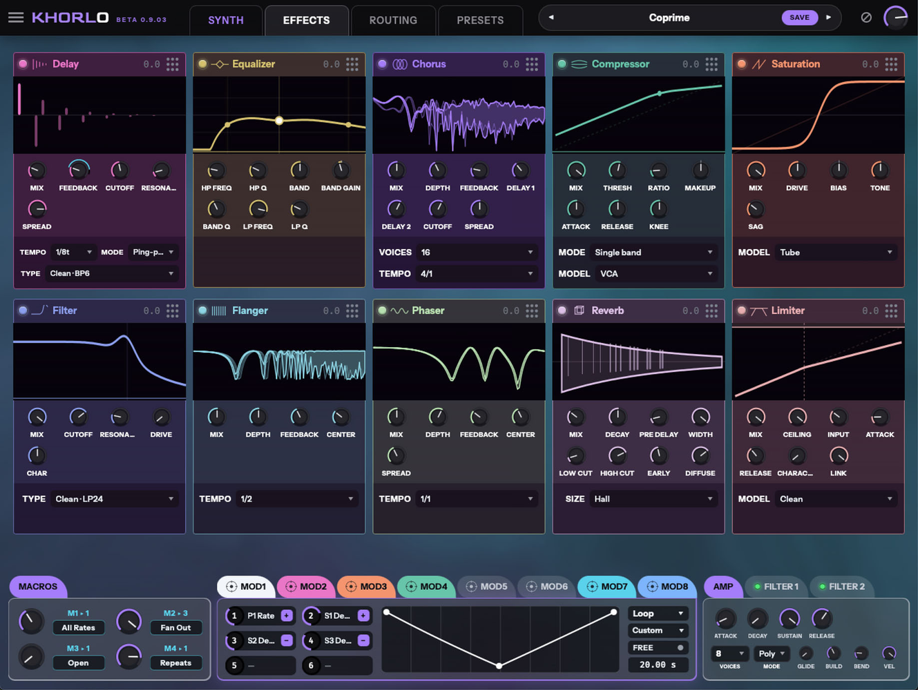 Khorlo's effects rack.