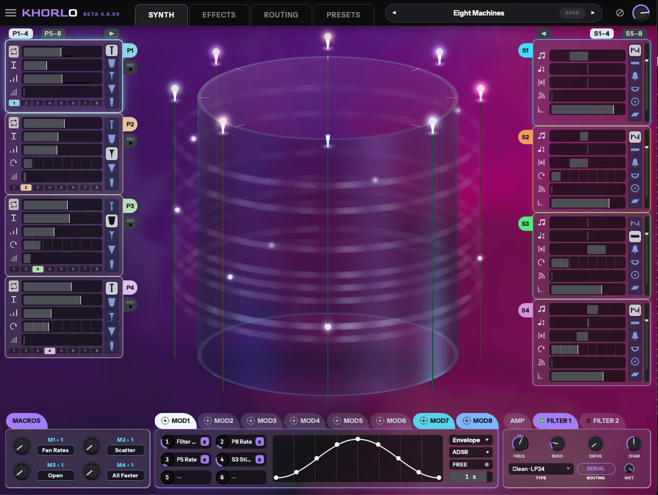 Khorlo in a magenta colour scheme.